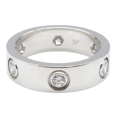 Pre-owned Cartier Silver Clear White Gold (18k) Band Ring ()