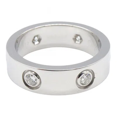 Pre-owned Cartier Silver Clear White Gold (18k) Band Ring ()