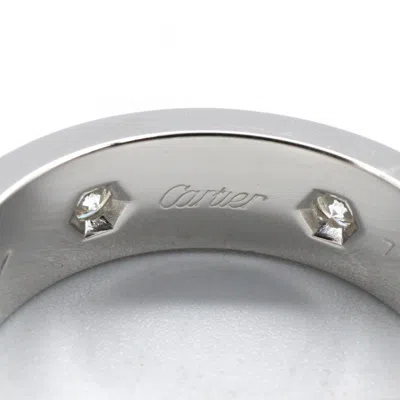 Pre-owned Cartier Silver Clear White Gold (18k) Band Ring ()