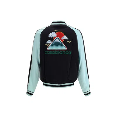 Casablanca Black Viscose Men's Bomber In Green