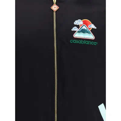 Casablanca Black Viscose Men's Bomber In Green