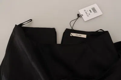 Pre-owned Celine Acetate Black High Waist Wrap Style Asymmetric Women's Skirt ()