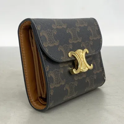 Pre-owned Celine Brown Pvc Wallet (tri-fold) ()