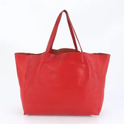 Pre-owned Celine Red Color Leather Tote Bag ()