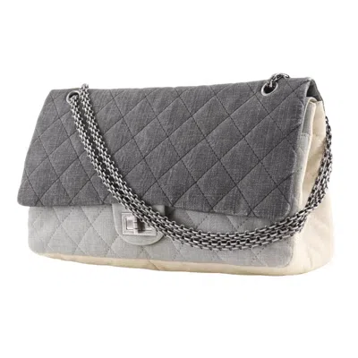 Pre-owned Chanel Beige Black Denim Shoulder Bag () In Multi