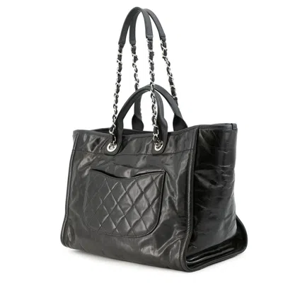 Pre-owned Chanel Black Leather Tote Bag ()
