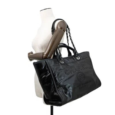 Pre-owned Chanel Black Leather Tote Bag ()