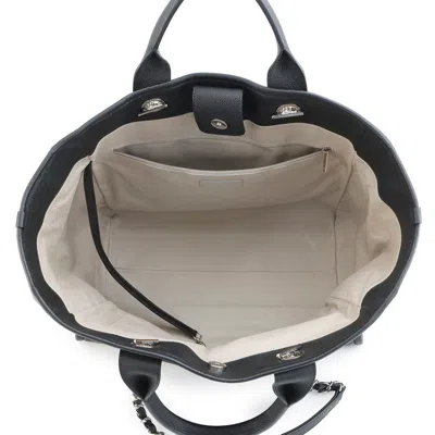 Pre-owned Chanel Black Leather Tote Bag ()