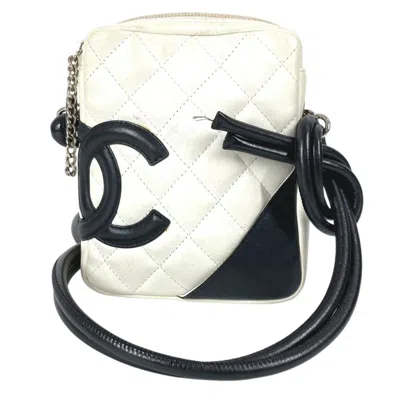 Pre-owned Chanel Black White Cambon Ligne Pochette Shoulder Bag () In Multi
