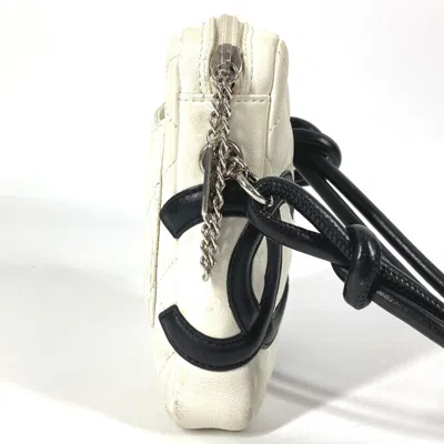 Pre-owned Chanel Black White Cambon Ligne Pochette Shoulder Bag () In Multi