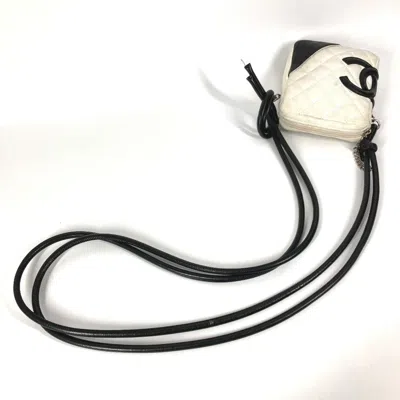 Pre-owned Chanel Black White Cambon Ligne Pochette Shoulder Bag () In Multi