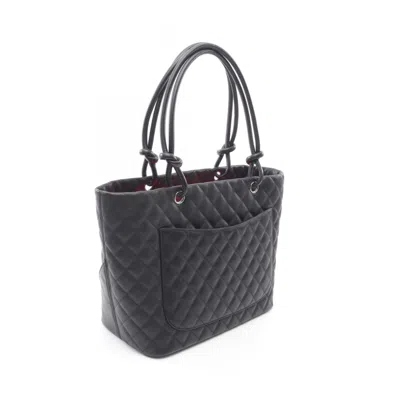 Pre-owned Chanel Black White Cambon Ligne Tote Bag () In Multi