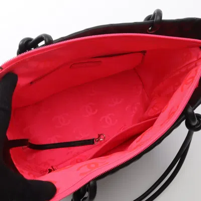 Pre-owned Chanel Black White Cambon Ligne Tote Bag () In Multi