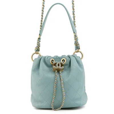 Pre-owned Chanel Blue Light Blue Leather Shoulder Bag ()