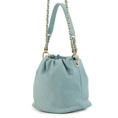 Pre-owned Chanel Blue Light Blue Leather Shoulder Bag ()