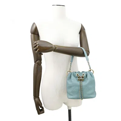 Pre-owned Chanel Blue Light Blue Leather Shoulder Bag ()