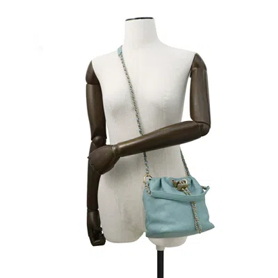 Pre-owned Chanel Blue Light Blue Leather Shoulder Bag ()