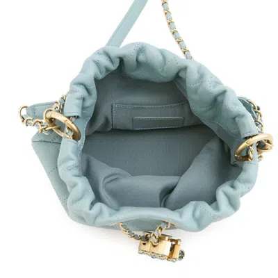 Pre-owned Chanel Blue Light Blue Leather Shoulder Bag ()