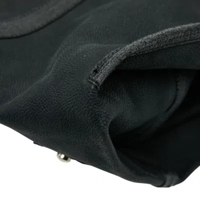 Pre-owned Chanel Camellia Black Green Grained Calfskin Tote Bag () In Multi