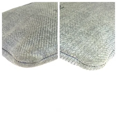 Pre-owned Chanel Gray Canvas Clutch Bag Pouch ()