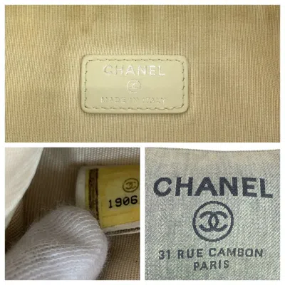 Pre-owned Chanel Gray Canvas Clutch Bag Pouch ()