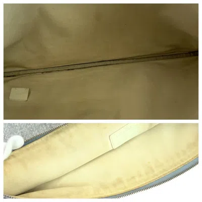 Pre-owned Chanel Gray Canvas Clutch Bag Pouch ()