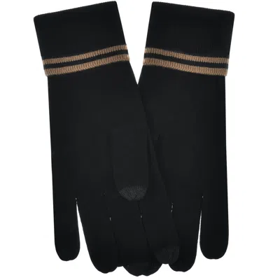 Fred Perry Merino Wool Gloves Black In Black