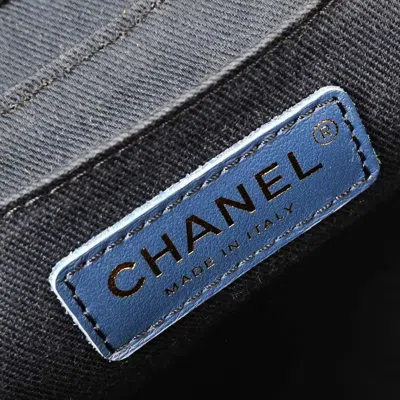 Pre-owned Chanel Vanity Case Quilted Denim Blue Denim_jeans Handbag ()