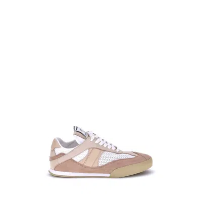 Chloé Beige Calf Leather Bos Taurus Low Top Women's Sneakers In Brown