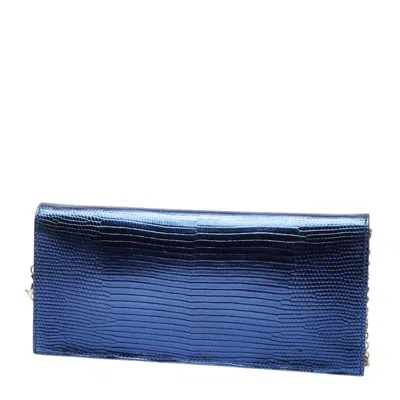 Pre-owned Dior Christian  Metallic Blue Leather Shoulder Bag ()