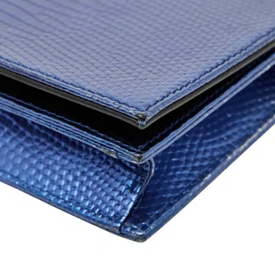 Pre-owned Dior Christian  Metallic Blue Leather Shoulder Bag ()