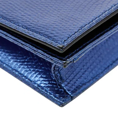 Pre-owned Dior Christian  Metallic Blue Leather Shoulder Bag ()