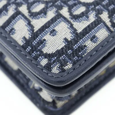 Pre-owned Dior Christian  Navy Canvas Leather Shoulder Bag () In Blue