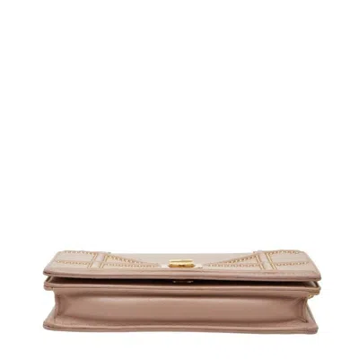Pre-owned Dior Christian  Pink Beige Leather Shoulder Bag ()