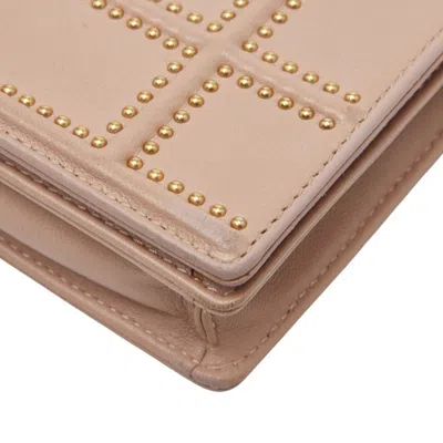 Pre-owned Dior Christian  Pink Beige Leather Shoulder Bag ()
