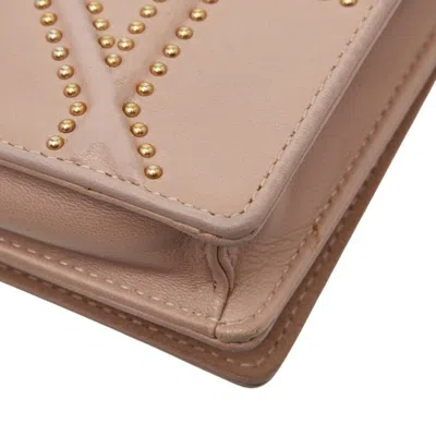 Pre-owned Dior Christian  Pink Beige Leather Shoulder Bag ()
