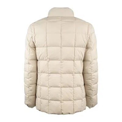 Fay Short Double Front Down Jacket In Canvas Mélange Beige In Neutral