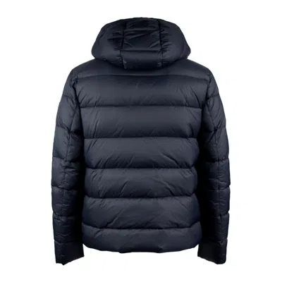Fay Blue Calandered Poplin Double Front Down Jacket In Blue