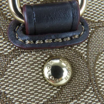 Pre-owned Coach Beige Brown Canvas Leather Tote Bag () In Multi