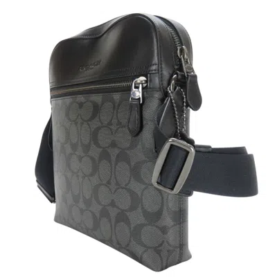 Pre-owned Coach Black Dark Gray Pvc Leather Shoulder Bag ()