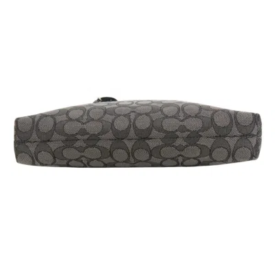 Pre-owned Coach Black Gray Leather Canvas Shoulder Bag () In Multi