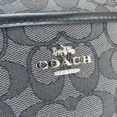 Pre-owned Coach Black Gray Leather Canvas Shoulder Bag () In Multi