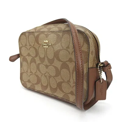 Pre-owned Coach Brown Coated Canvas Leather Pochette Shoulder Bag ()