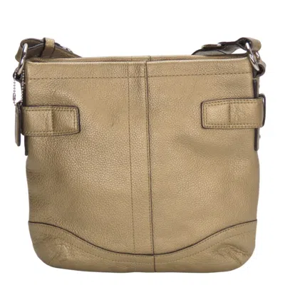 Pre-owned Coach Gold Brown Leather Shoulder Bag ()