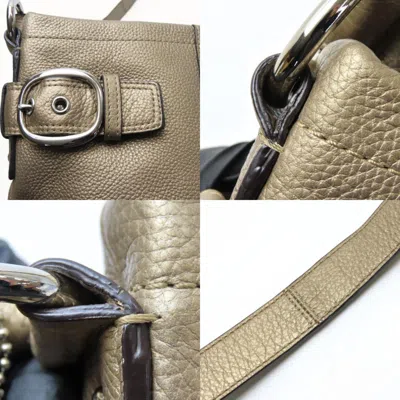 Pre-owned Coach Gold Brown Leather Shoulder Bag ()