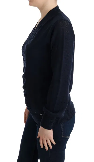 Costume National Blue V-neck Lightweight Jumper Sweater In Blue