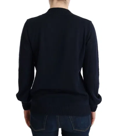 Costume National Blue V-neck Lightweight Jumper Sweater In Blue