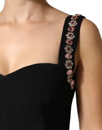 Pre-owned Dolce & Gabbana Black Embellished Sheath Mermaid Gown Women's Dress ()