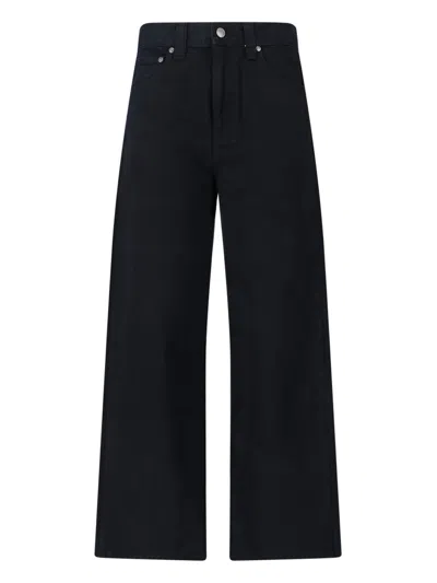 Khaite "bonnie" Straight Jeans In Black