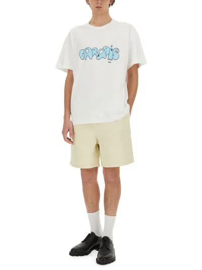 3paradis Casual Twill Shorts With Elastic Waistband In Neutral